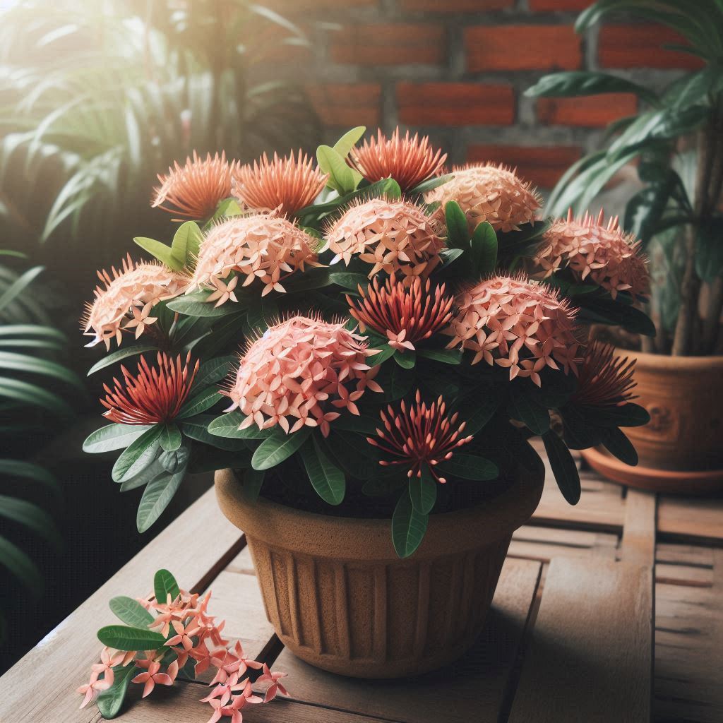 Ixora coccinea M <span style="color: #ff0000;">©</span><br> ดอกเข็ม | ใบเข็ม M <br> SKU: 3529 - Image 11