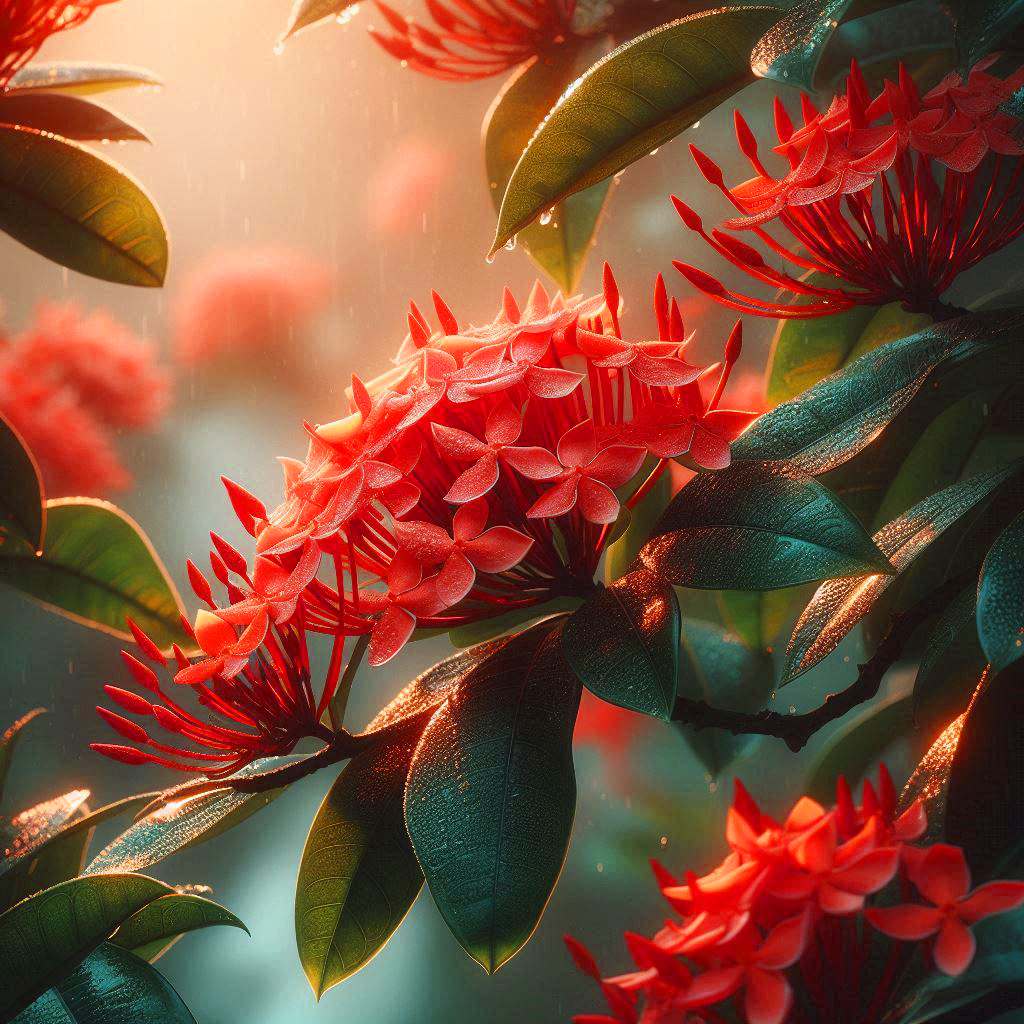 Ixora coccinea Leaf L <span style="color: #ff0000;">©</span><br> ใบเข็ม L <br> SKU: 2083 - Image 18