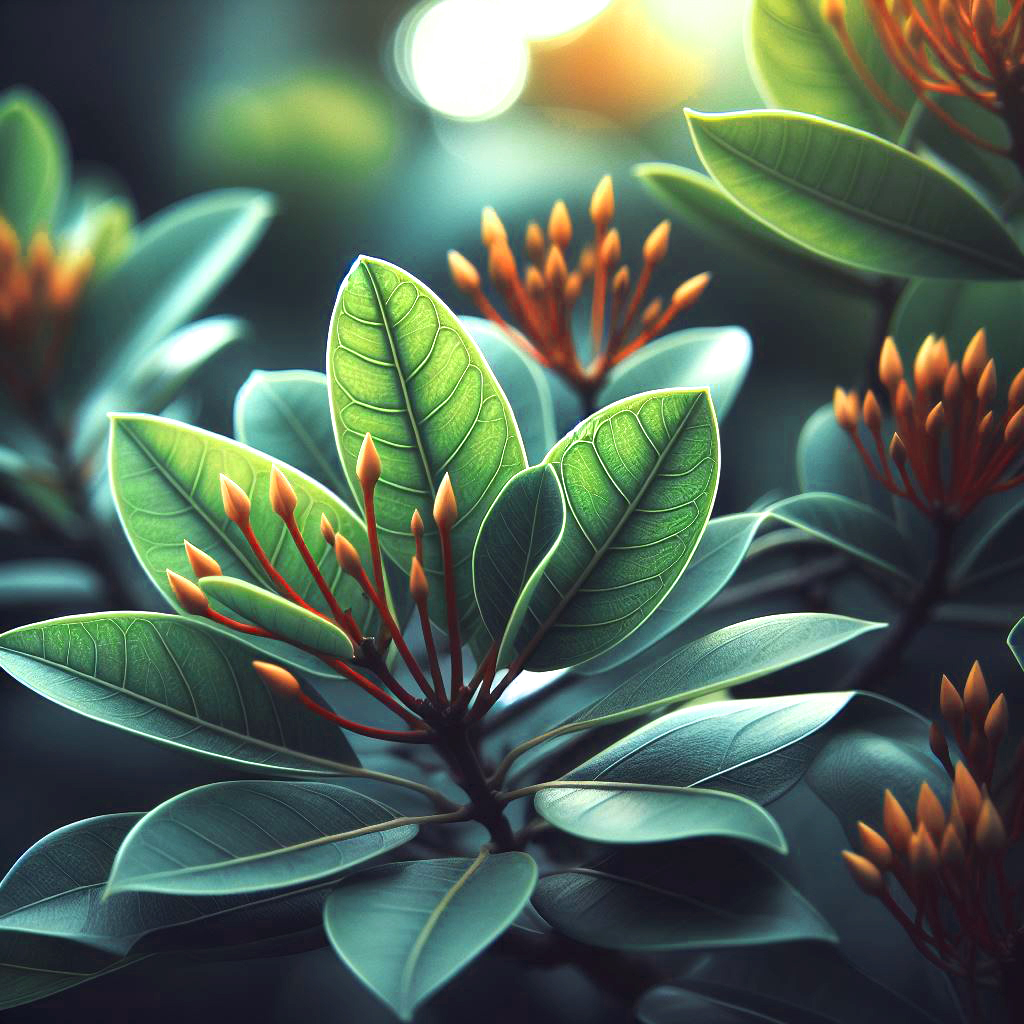 Ixora coccinea Leaf L <span style="color: #ff0000;">©</span><br> ใบเข็ม L <br> SKU: 2083 - Image 24