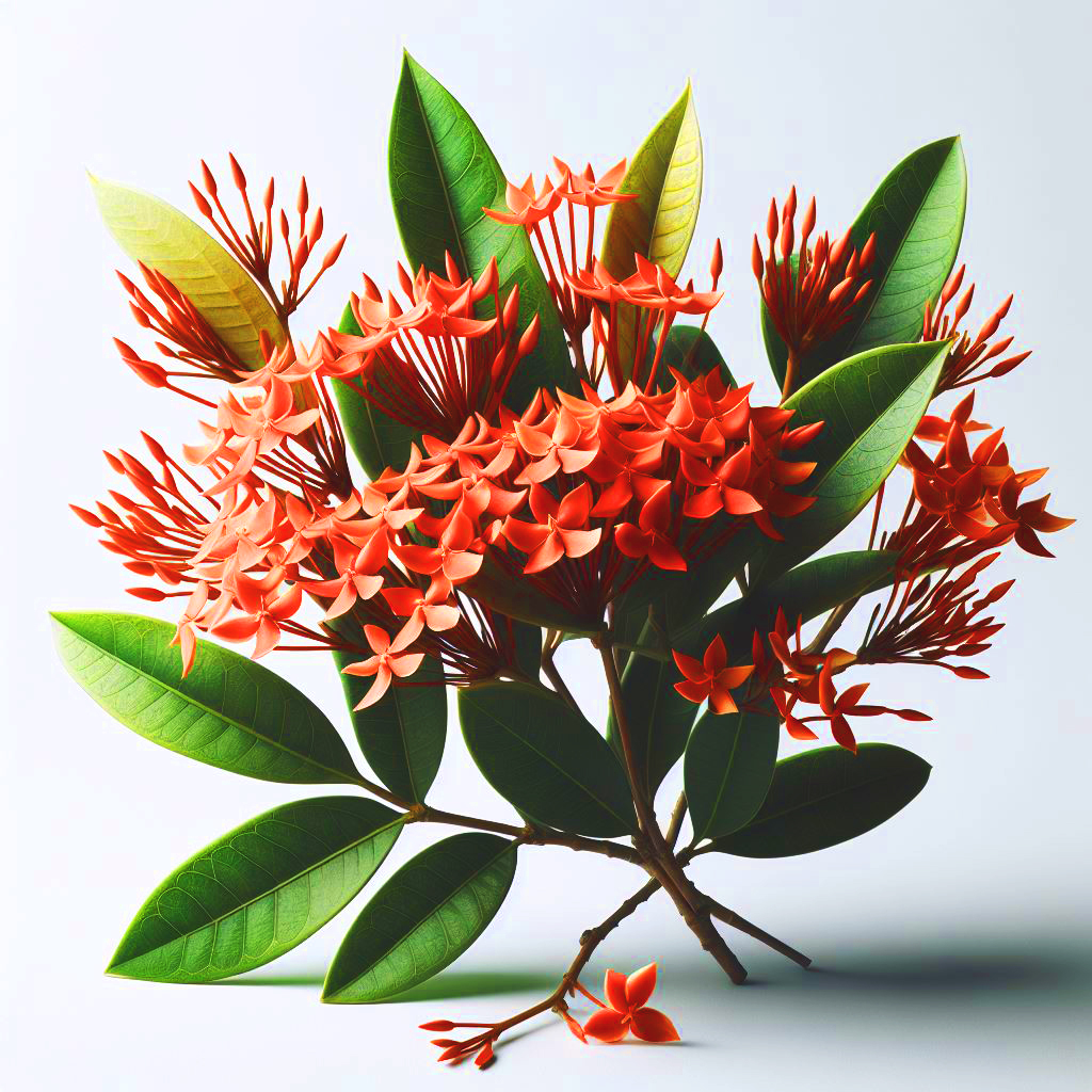 Ixora coccinea Leaf L <span style="color: #ff0000;">©</span><br> ใบเข็ม L <br> SKU: 2083 - Image 19